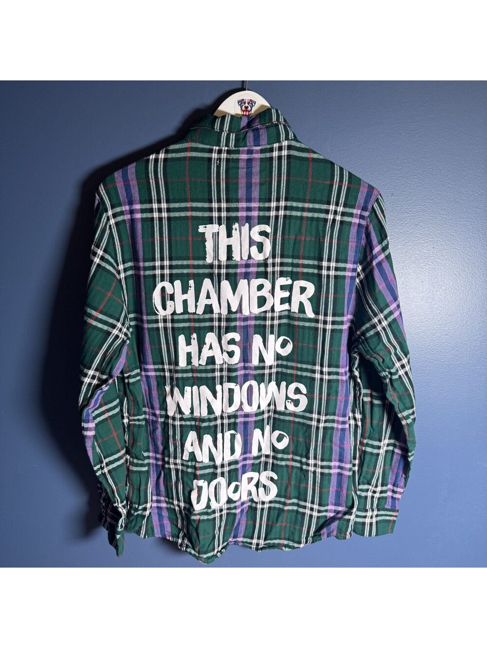 Disney Cakeworthy Haunted Mansion Ghost Host Flannel Shirt Sz M